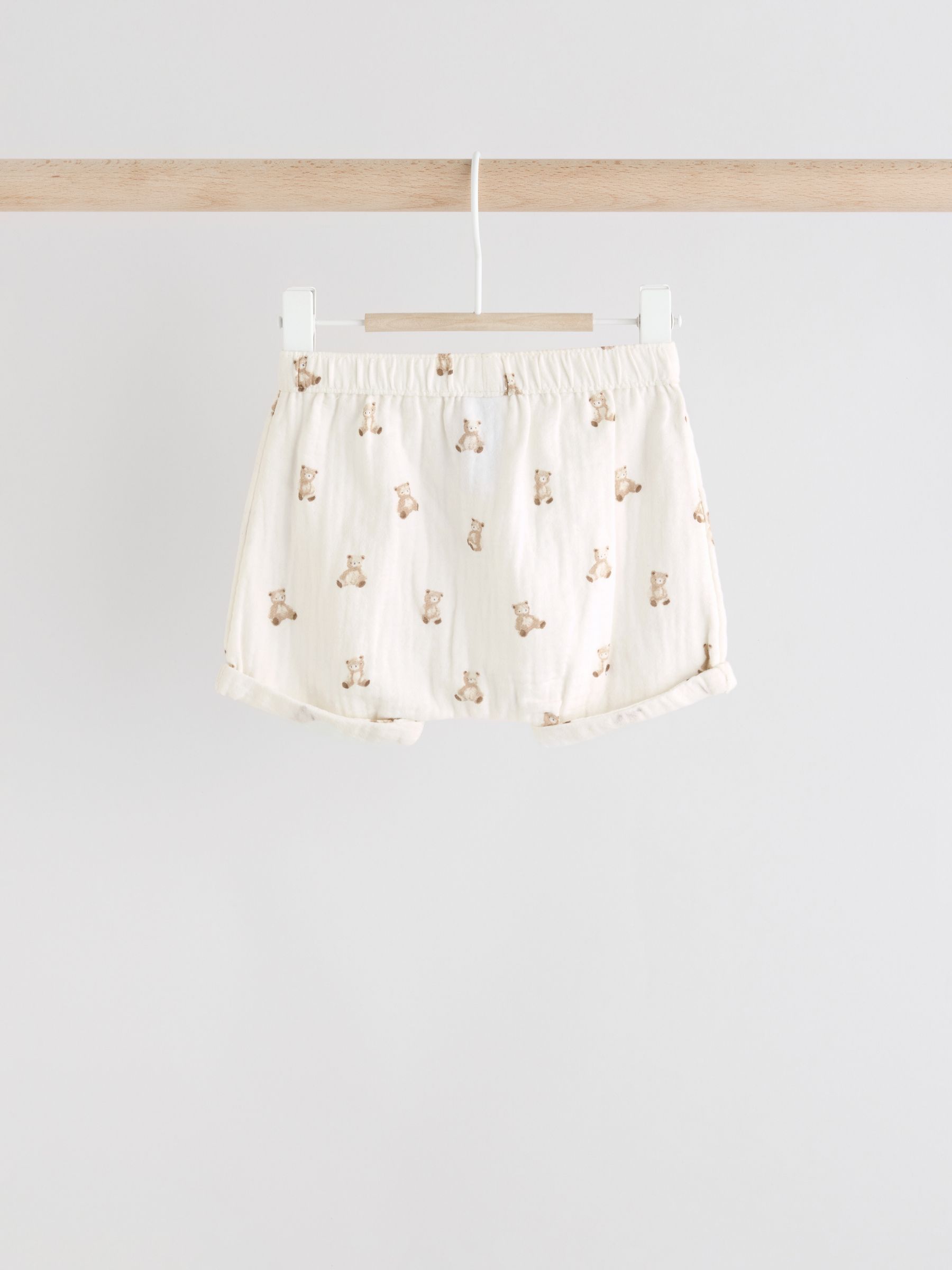 2pcs Baby Boy Cartoon Bear Pattern Splice Round Neck Sleeveless Top & Elastic Waist Shorts Set main image 1