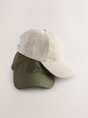 Green/Ecru - Linen Cap 2 Pack - Image 1 of 6