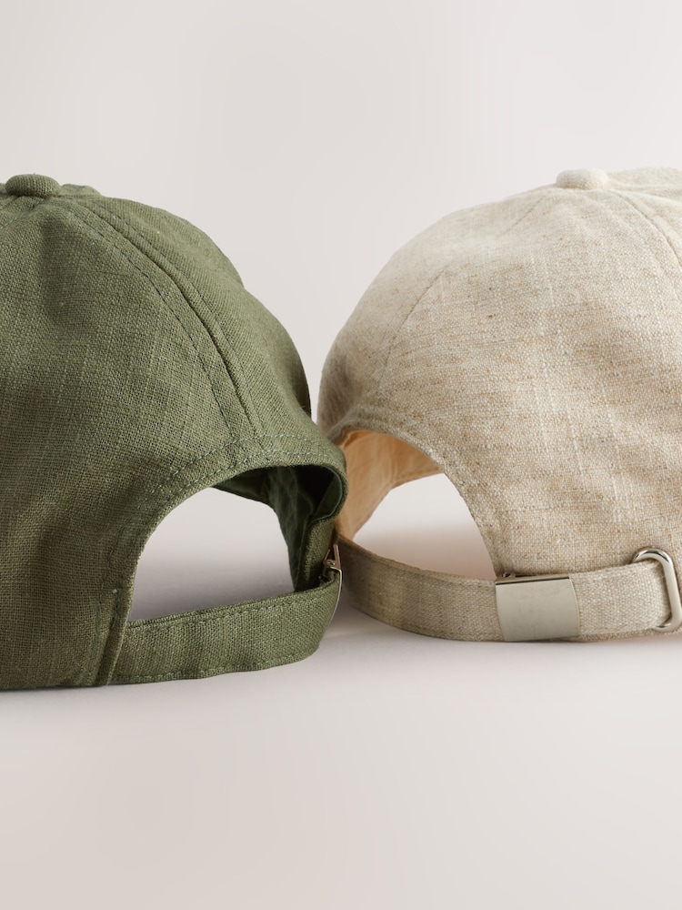 Green/Ecru - Linen Cap 2 Pack - Image 6 of 6