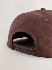 Chocolate Brown Canvas Flat Brim Cap - Image 3 of 3
