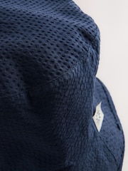 Bleu marine - Seersucker Texture Bucket 100% Cotton Hat - Image 4 de 4