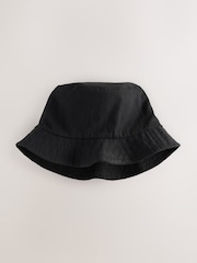 Черный - Reversible Broderie Bucket 100% Cotton Hat - Изображение 3 из 6
