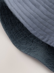 Сине-зеленый - Reversible Embroidery Bucket 100% Cotton Hat - Изображение 4 из 4