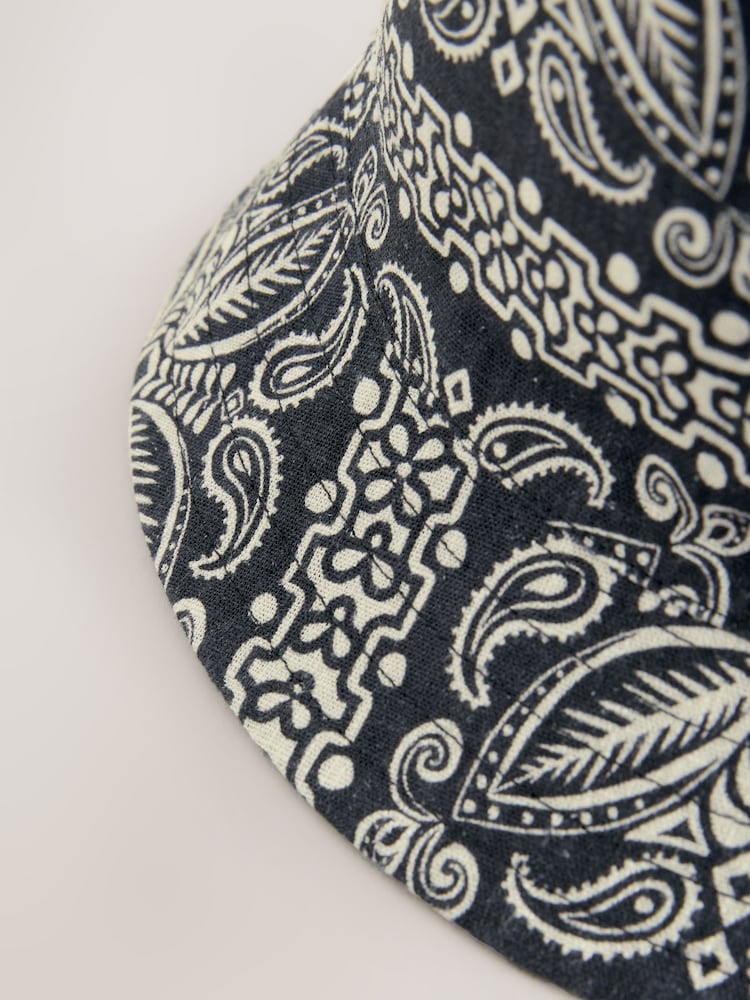 Navy Blue Reversible Tile Print Bucket Hat - Image 5 of 5