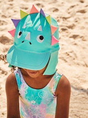 Aqua Blue Dinosaur Swim Cap (3mths-10yrs) - Image 1 of 6