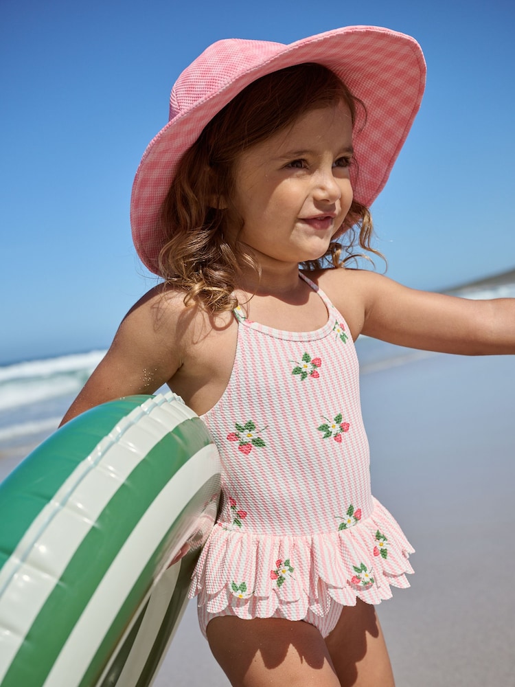 Pink Check Swim Hat (3mths-10yrs) - Image 3 of 3