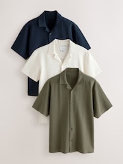 Bleu/Vert/Blanc - Polo en jersey Manches courtes 3 Pack - Image 1 of 1