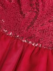 Monsoon Red Olivia Sequin Organza Dress - Image 7 of 7