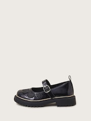 Monsoon Black Glitter Heart Chunky Mary Jane Shoes - Image 1 of 2
