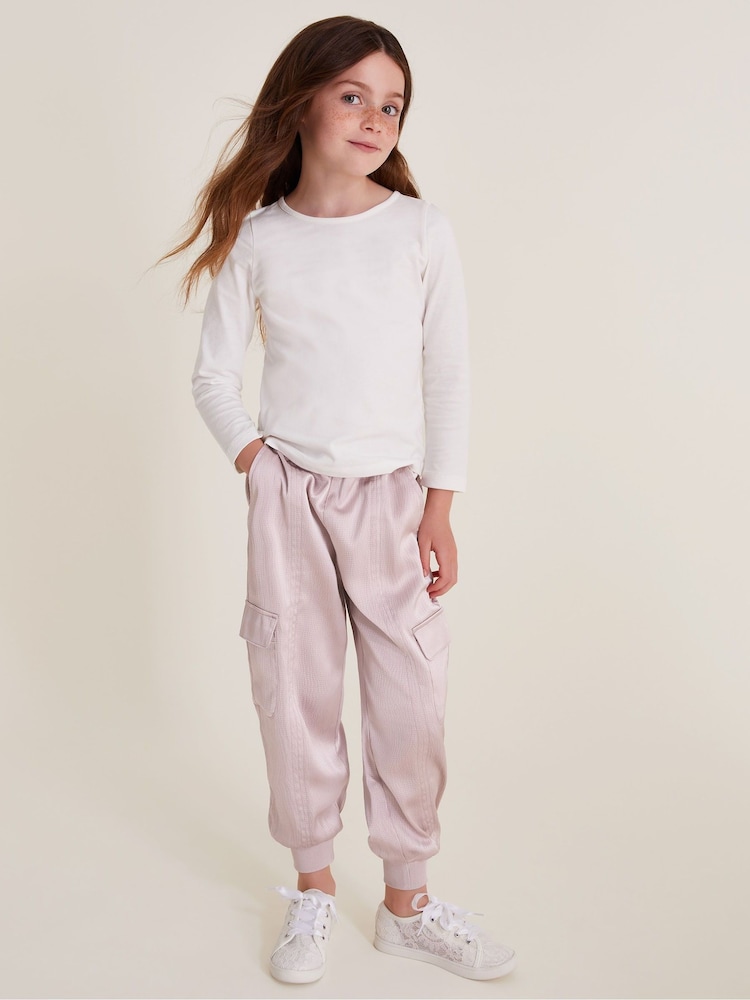 Monsoon Textured Satin Cargo Trousers - Изображение 1 из 4
