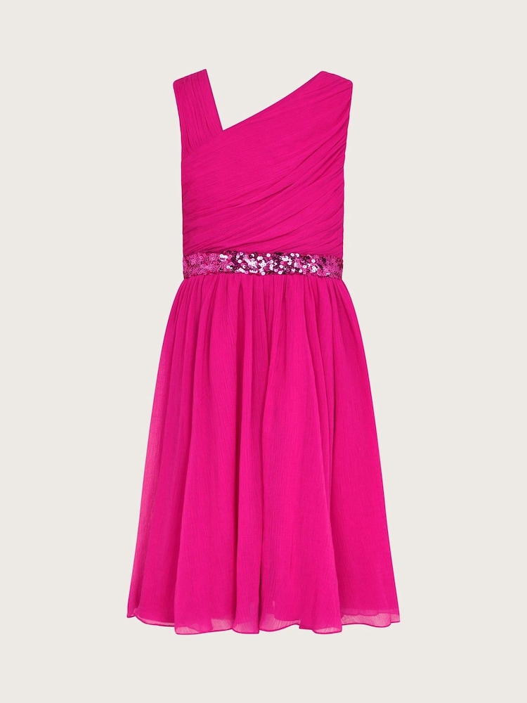 Monsoon Pink Abigail Drape Sequin Dress - Image 2 of 3