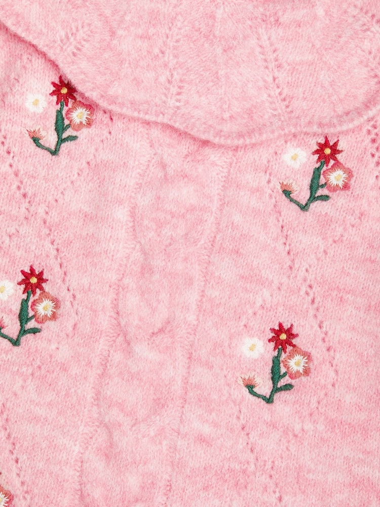Monsoon Baby Kleid mit Zopfmuster und Stickerei - Bild 3 von 3