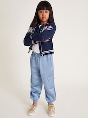 Monsoon Blue Satin Cargo Trousers - Image 1 of 4