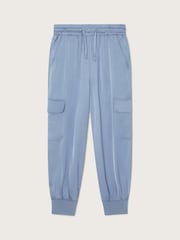 Monsoon Blue Satin Cargo Trousers - Image 2 of 4