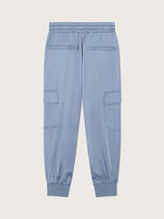 Monsoon Blue Satin Cargo Trousers - Image 3 of 4