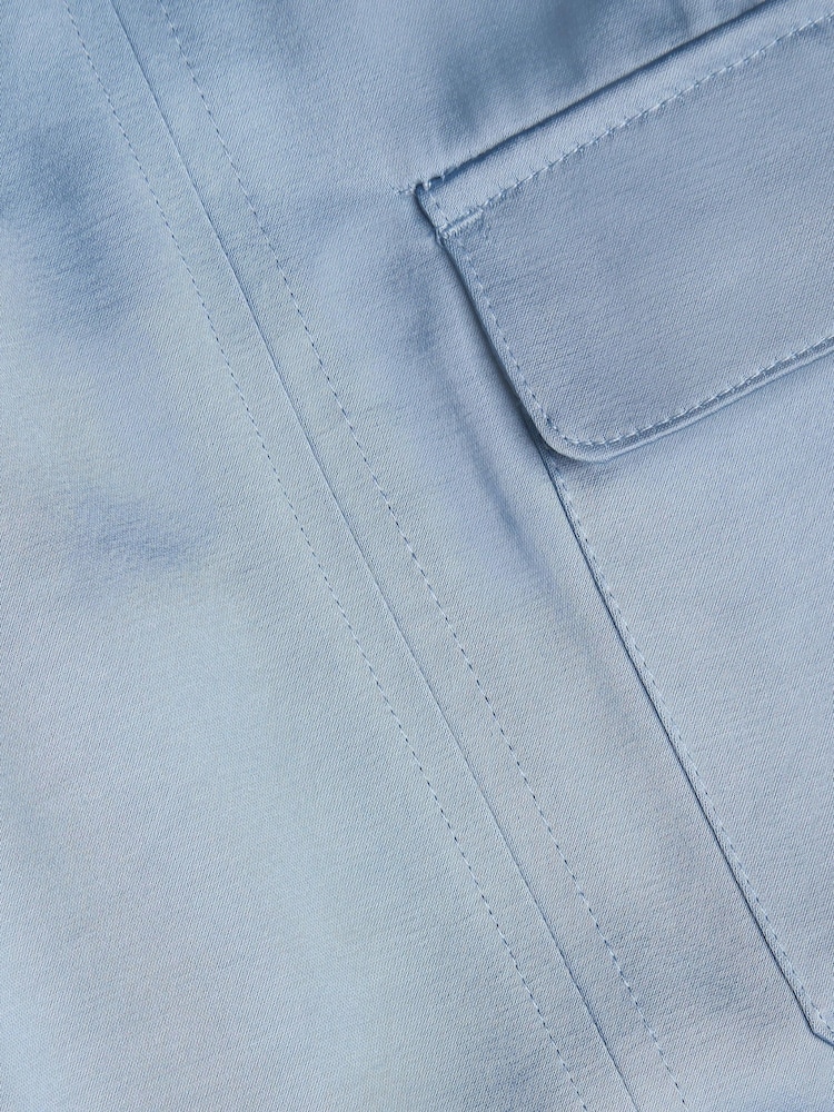 Monsoon Blue Satin Cargo Trousers - Image 4 of 4