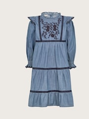 Monsoon – Chambray – Heritage-Kleid mit Stickerei aus 100 % Baumwolle - Bild 1 von 3