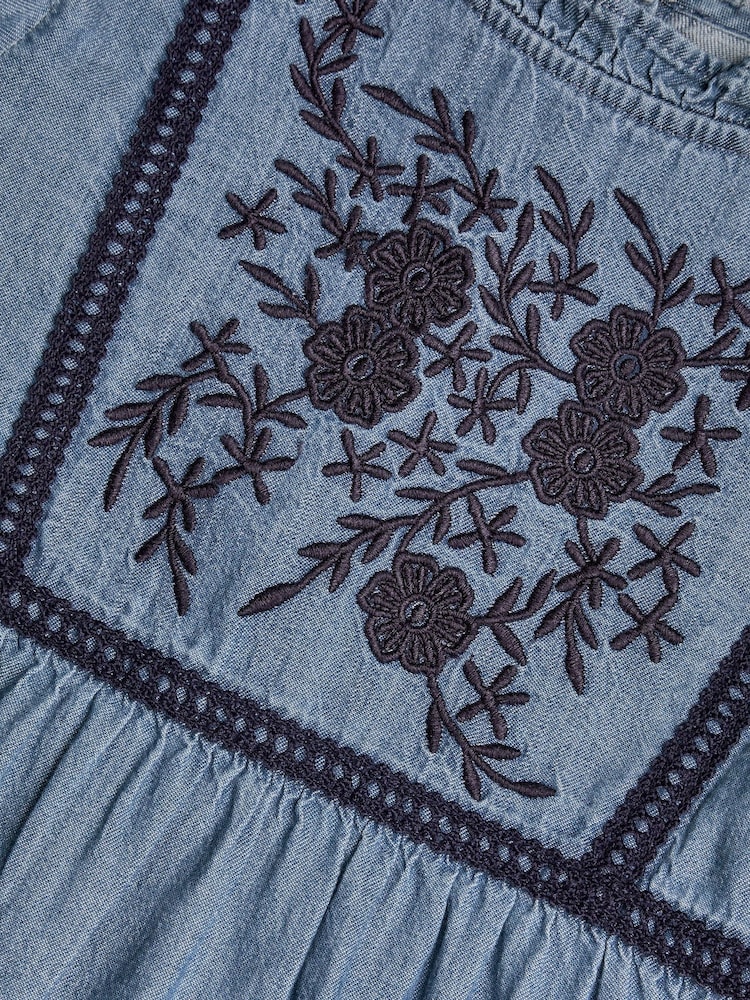 Monsoon – Chambray – Heritage-Kleid mit Stickerei aus 100 % Baumwolle - Bild 3 von 3