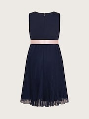 Monsoon Blue Sally Scuba Pleated Dress - Image 2 of 3