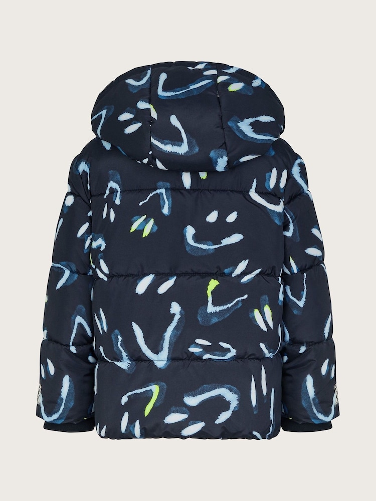 Monsoon Black Happy Face Hooded Puffer Coat - Image 2 of 3