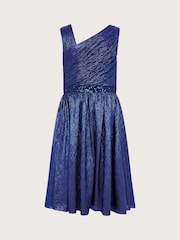 Monsoon Blue Abigail Metallic Drape Sequin Dress - Image 3 of 4