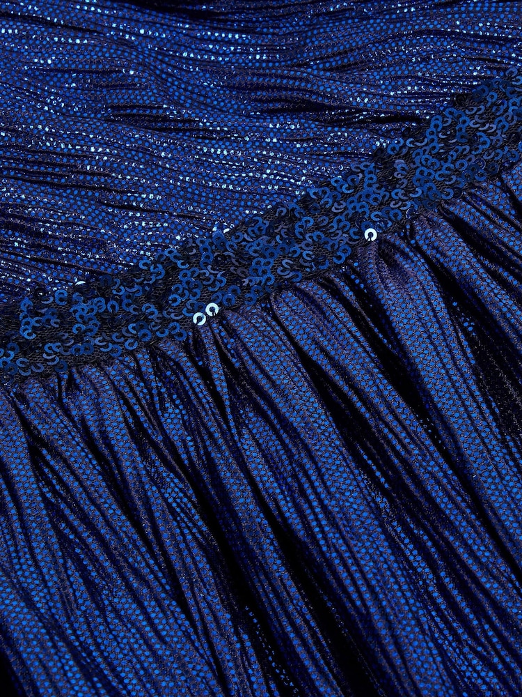 Monsoon Blue Abigail Metallic Drape Sequin Dress - Image 4 of 4 Monsoon Blue Abigail Metallic Drape Sequin Dress - Image 4 of 4