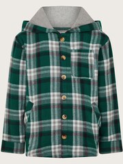 Monsoon Green Check 100% Cotton Shacket - Image 1 of 3