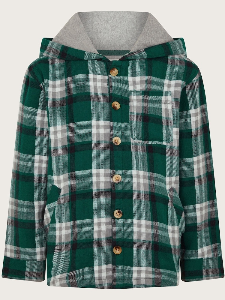 Monsoon Green Check 100% Cotton Shacket - Image 1 of 3