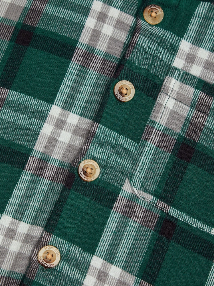 Monsoon Green Check 100% Cotton Shacket - Image 3 of 3