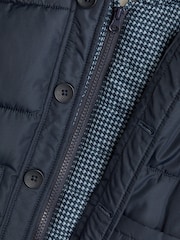 Monsoon Blue Houndstooth Hood Puffer Coat - Image 3 of 3