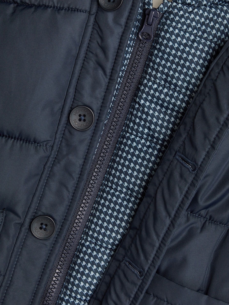 Monsoon Blue Houndstooth Hood Puffer Coat - Image 3 of 3