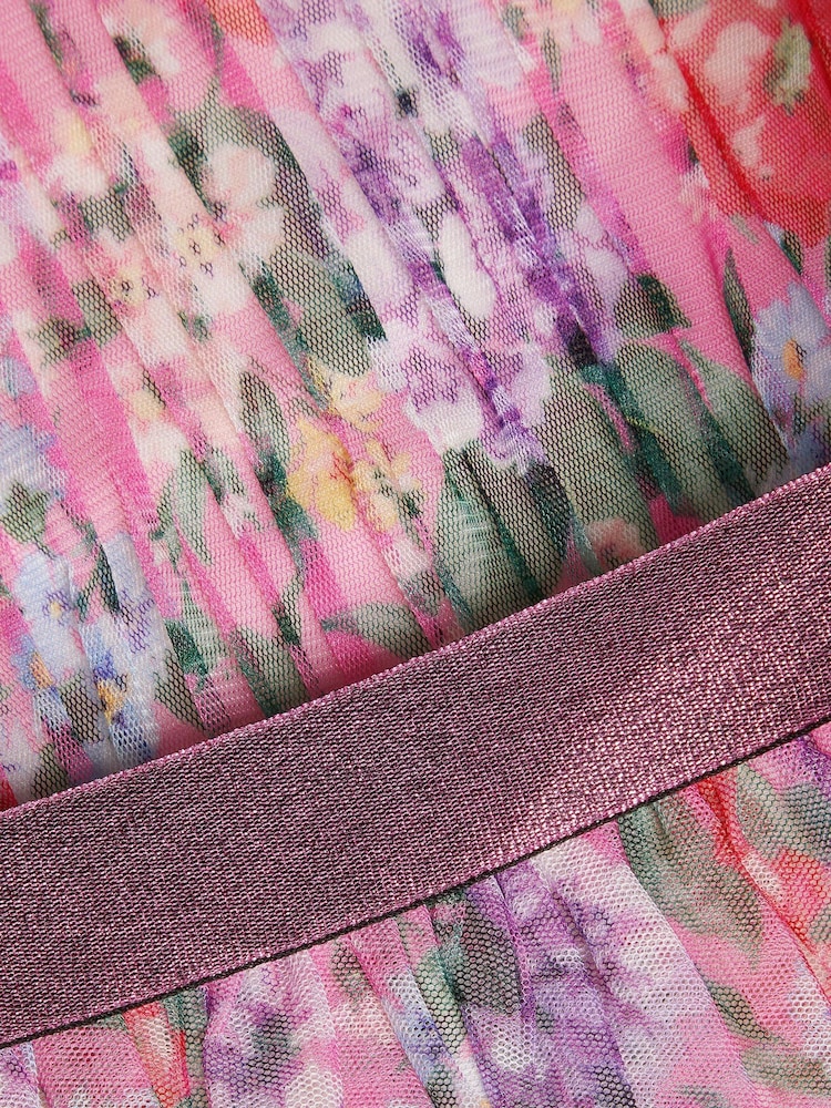 Monsoon Pink Baby Sleeveless Floral Tulle Dress - Image 3 of 3 Monsoon Pink Baby Sleeveless Floral Tulle Dress - Image 3 of 3