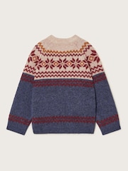 Monsoon Blue Fair Isle Pattern Crew Neck Jumper - Image 2 of 3