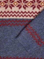 Monsoon Blue Fair Isle Pattern Crew Neck Jumper - Image 3 of 3