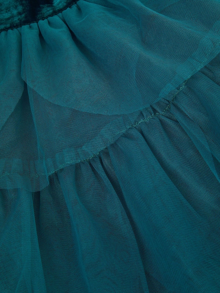 Monsoon Blue Gulia Velour Tulle Dress - Image 3 of 3