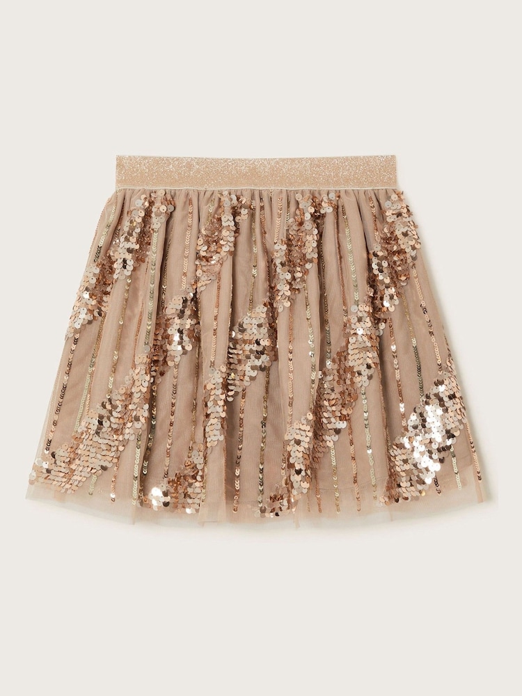 Monsoon Gold Sequin Tulle Skirt - Image 1 of 3