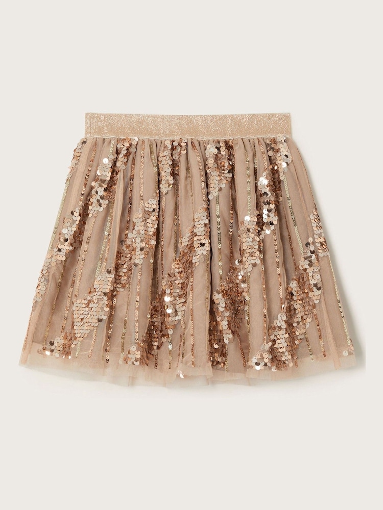 Monsoon Gold Sequin Tulle Skirt - Image 2 of 3