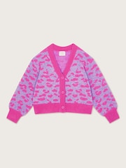 Monsoon Pink Leopard Print Cardigan - Image 1 of 3
