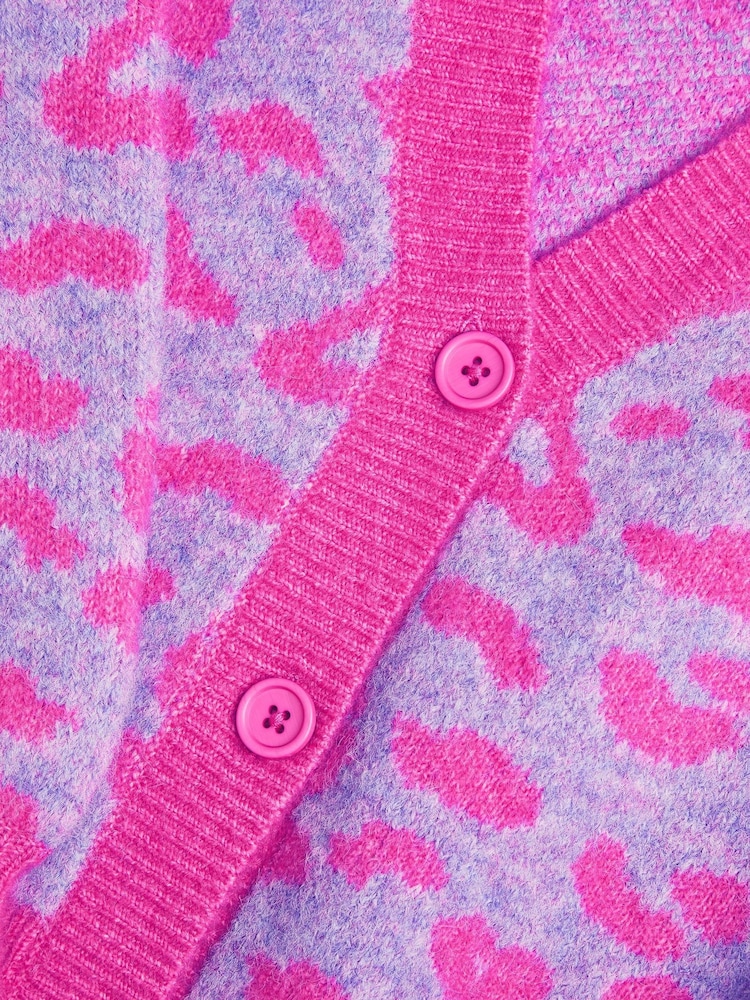 Monsoon Pink Leopard Print Cardigan - Image 3 of 3