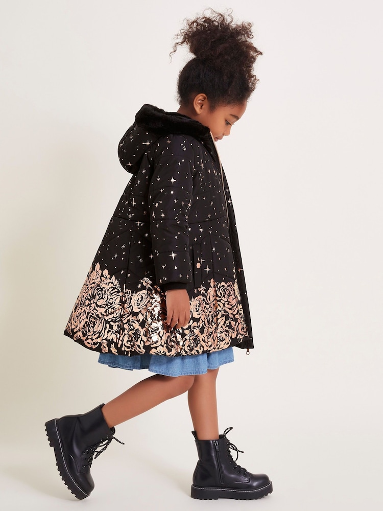 Monsoon Fiorella Foil Border Coat - Изображение 1 из 4