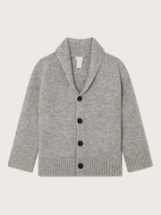 Monsoon Grey Shawl Collar Chunky 100% Cotton Cardigan - Image 1 of 3