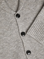 Monsoon Grey Shawl Collar Chunky 100% Cotton Cardigan - Image 3 of 3