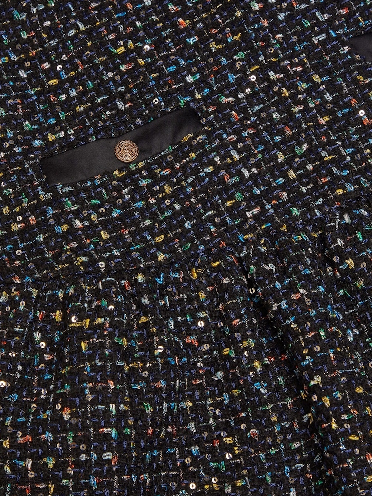 Monsoon Blue Sleeveless Tweed Pinafore Dress - Image 4 of 4 Monsoon Blue Sleeveless Tweed Pinafore Dress - Image 4 of 4