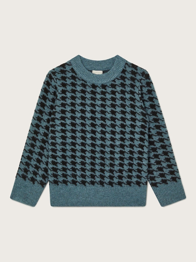 Monsoon Pullover mit Rundhalsausschnitt und Hahnentrittmuster - Bild 1 von 3 Monsoon Pullover mit Rundhalsausschnitt und Hahnentrittmuster - Bild 1 von 3