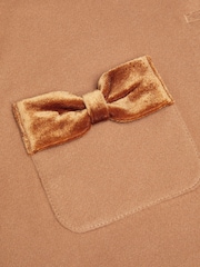 Monsoon Brown Baby Velvet Contrast Hooded Coat - Image 3 of 6