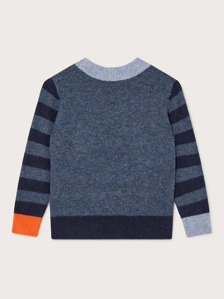 Monsoon Blue Stripe Colourblock Jumper - Image 2 of 3
