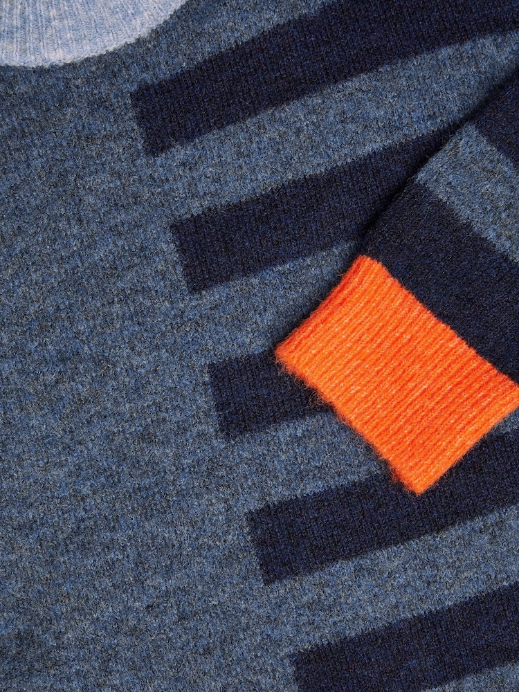 Monsoon Blue Stripe Colourblock Jumper - Image 3 of 3