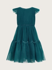 Monsoon Green Charlize Flutter Sleeve Tulle Dress - Image 1 of 3