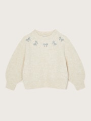 Monsoon Brown Sparkle Bow Jumper - Image 1 of 3