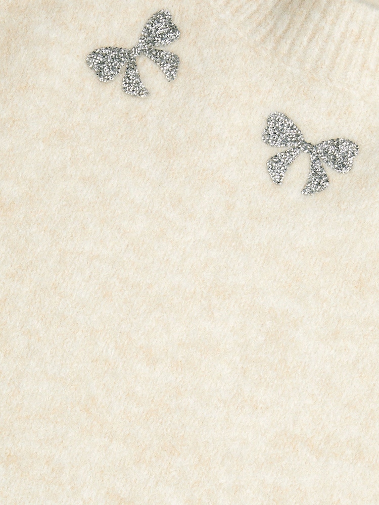 Monsoon Brown Sparkle Bow Jumper - Image 3 of 3